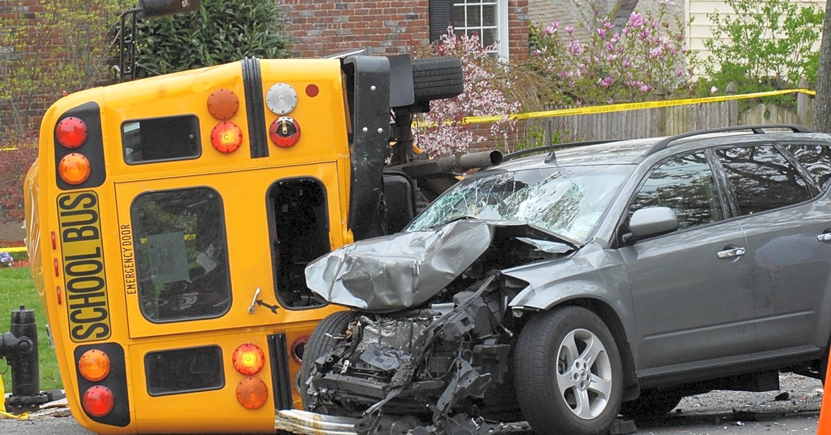 What happens if you get in an accident with a school bus?