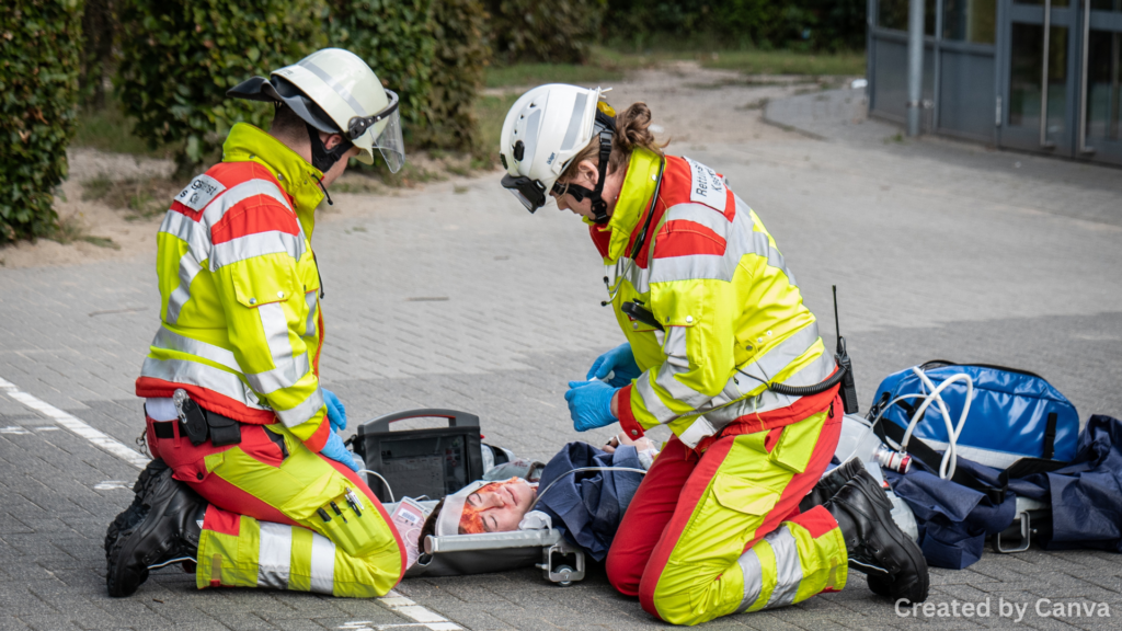 Taking notes about what happened at the scene of the accident