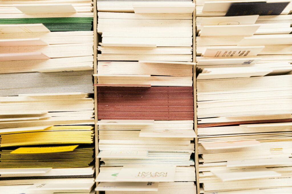 An organized filing system with injury claim documents — documentation for injury claims