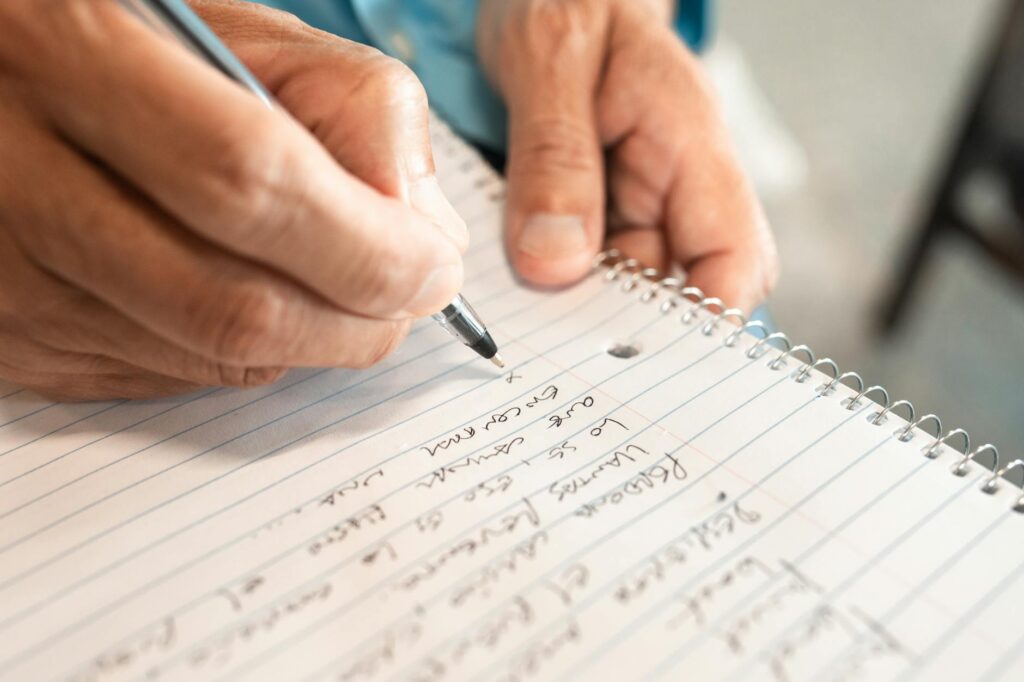Example of a pain journal used for documenting suffering — Pain and suffering calculation