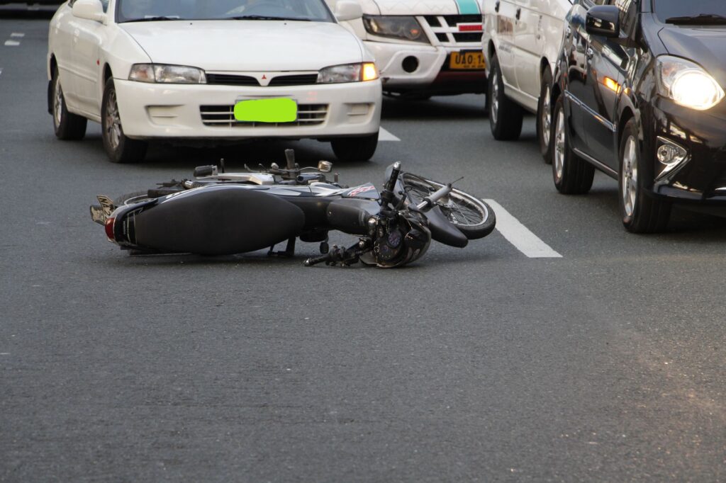 A flowchart outlining the steps to filing a motorcycle accident claim, including how to use a motorcycle accident settlement calculator.