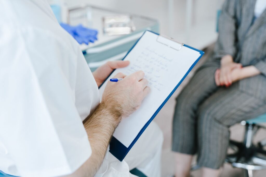 A photo of a medical evaluation in progress. — injury claim assessment