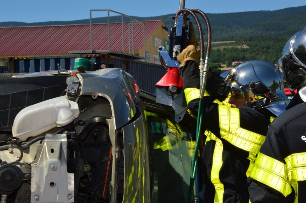 A photo of an accident scene with documentation tools. — shared fault injury claim