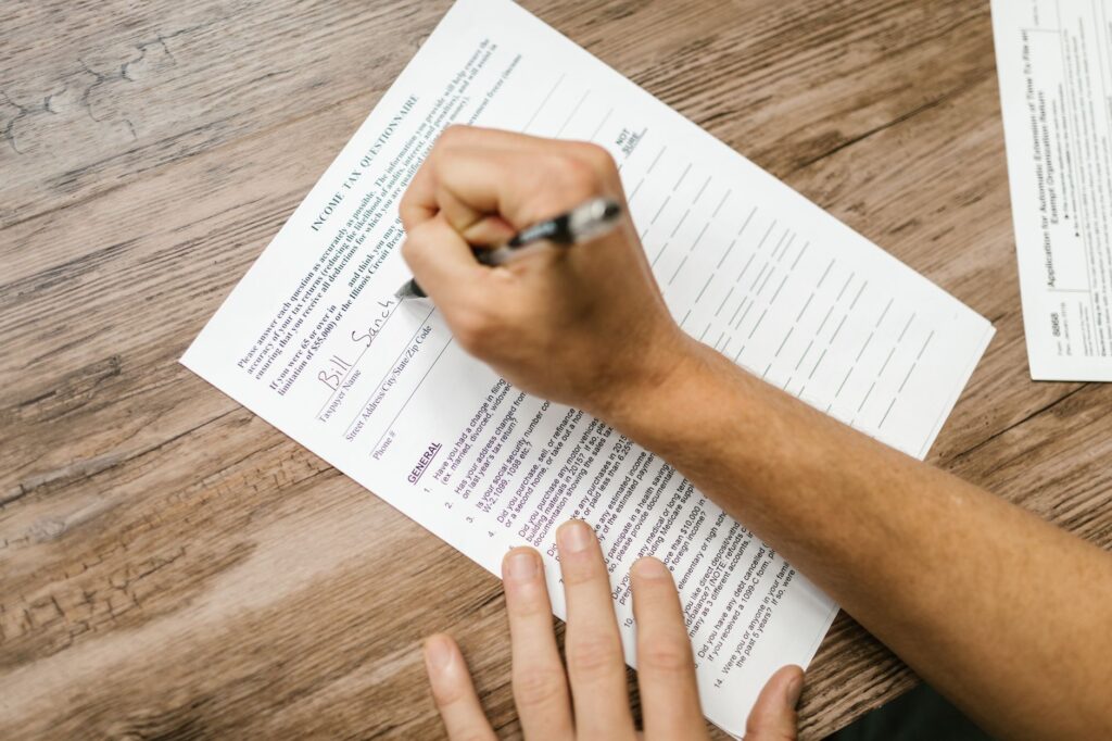 An example of a filled-out form for inputting data into a personal injury compensation calculator.