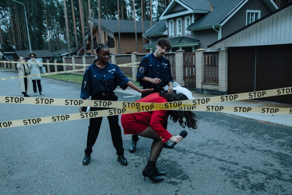 An image of a police report being filled out at the scene of an accident. — injury claim evidence