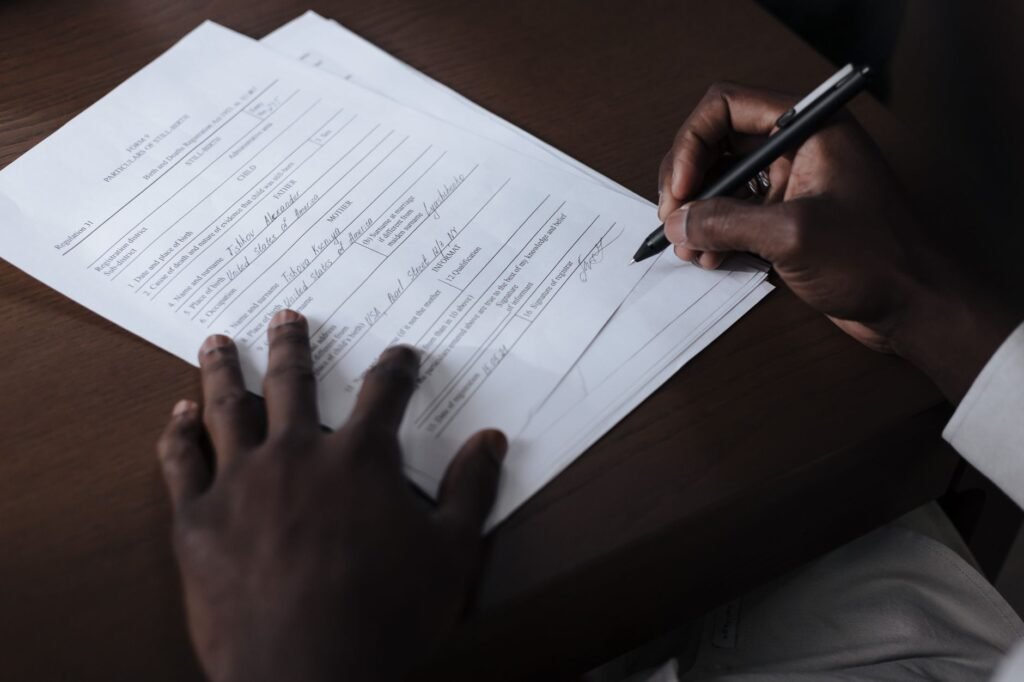 An example of a completed injury claim estimation form — injury claim calculator
