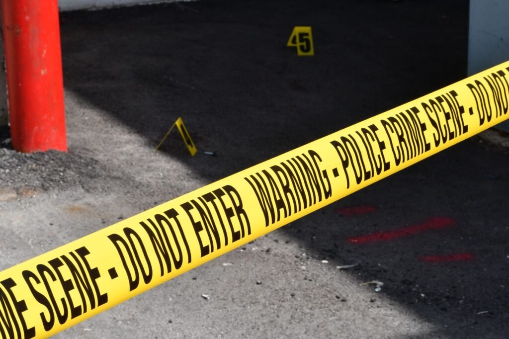 An image of a car accident scene with marked evidence locations. — gathering evidence for injury claim