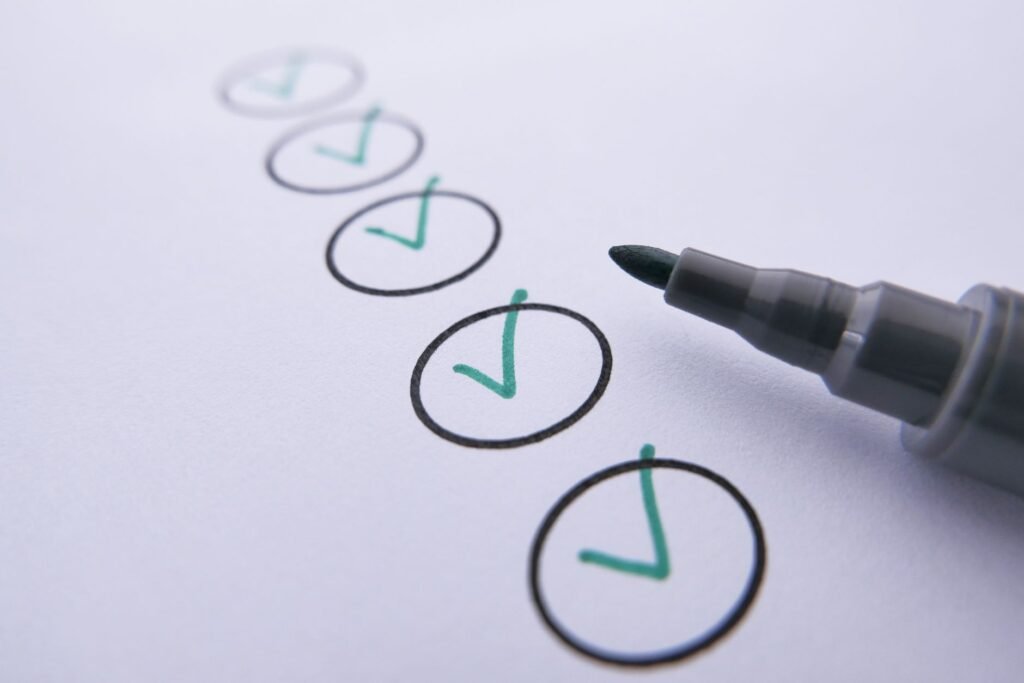 An image of a checklist with lawyer selection tips — choosing injury lawyer