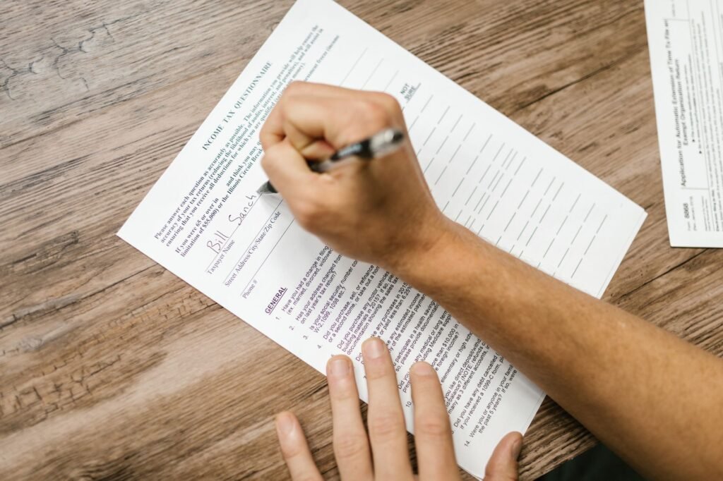A close-up of a witness statement form being filled out with contact information. — documenting injury for claim
